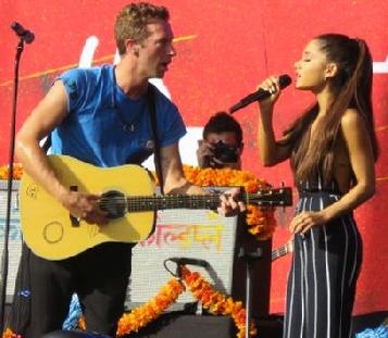 Cold play and Ariana Grande, City Media Access, NYC concert, concert listings New york city